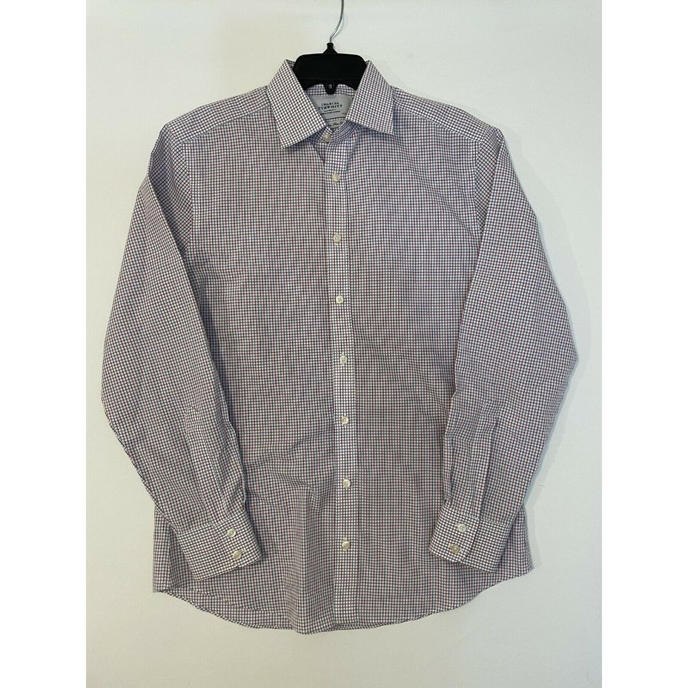 Charles Tyrwhitt White Non Iron Extra Slim Fit Button Up Shirt Size 15.5 x 34in